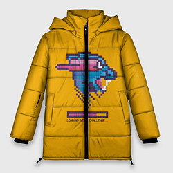 Куртка зимняя женская Mr Beast Pixel Art, цвет: 3D-светло-серый