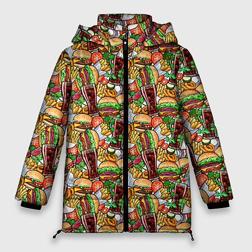 Женская зимняя куртка Быстрое Питание и Напитки / 3D-Светло-серый – фото 1