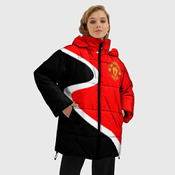 Куртка зимняя женская МАНЧЕСТЕР ЮНАЙТЕД Логотип, цвет: 3D-красный — фото 2
