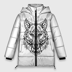Куртка зимняя женская Волчий портрет, цвет: 3D-красный