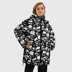 Куртка зимняя женская Screaming skulls, цвет: 3D-черный — фото 2
