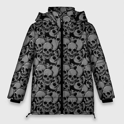 Женская зимняя куртка Gray skulls / 3D-Светло-серый – фото 1