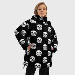 Куртка зимняя женская UNDERTALE SANS SKULL FACE PATTERN УЗОР, цвет: 3D-красный — фото 2