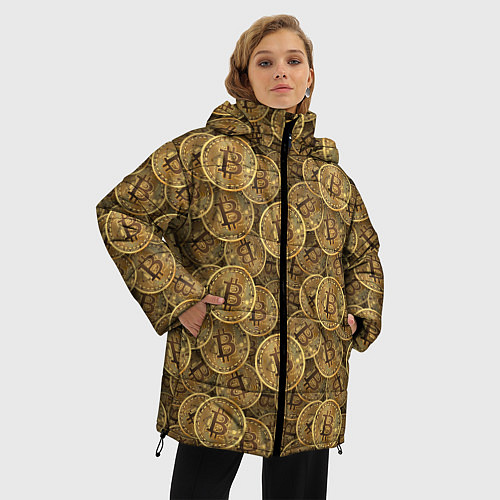 Женская зимняя куртка Bitcoins / 3D-Светло-серый – фото 3