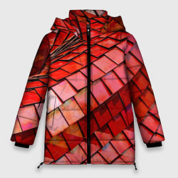 Куртка зимняя женская Красная спартаковская чешуя, цвет: 3D-светло-серый