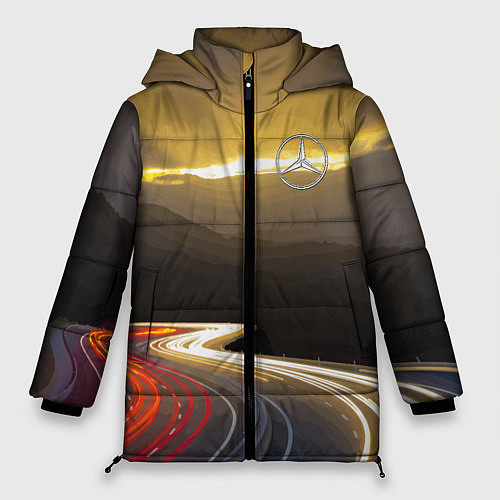 Женская зимняя куртка Ночная трасса, Мерседес / 3D-Светло-серый – фото 1