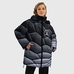 Куртка зимняя женская Mercedes Benz pattern, цвет: 3D-красный — фото 2