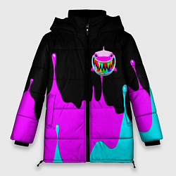 Куртка зимняя женская 6IX9INE Подтеки Красок, цвет: 3D-черный