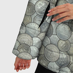 Куртка зимняя женская Монеты Германии начала 20 века Рейхсмарка с имперс, цвет: 3D-светло-серый — фото 2