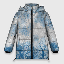 Куртка зимняя женская Коллекция Зимняя сказка Зимний пейзаж T-1-2, цвет: 3D-черный