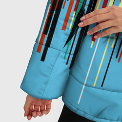 Куртка зимняя женская Glitch pattern 2087, цвет: 3D-красный — фото 2