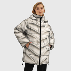 Куртка зимняя женская Бежевые Узоры, цвет: 3D-черный — фото 2