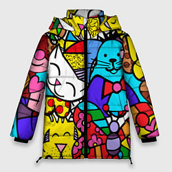 Куртка зимняя женская Ромеро Бритто Настоящие лучшие друзья, цвет: 3D-светло-серый