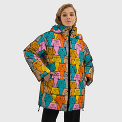 Куртка зимняя женская Сердитый Кот мем, цвет: 3D-черный — фото 2