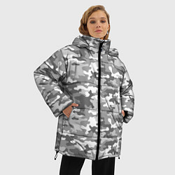 Куртка зимняя женская Серый Военный Камуфляж, цвет: 3D-черный — фото 2