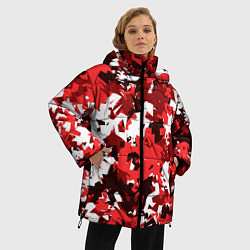 Куртка зимняя женская Красно-белый камуфляж, цвет: 3D-светло-серый — фото 2