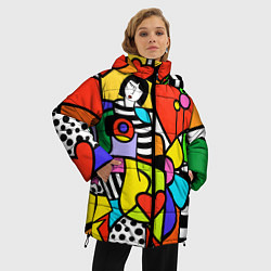 Куртка зимняя женская Romero Britto - valentines day, цвет: 3D-красный — фото 2