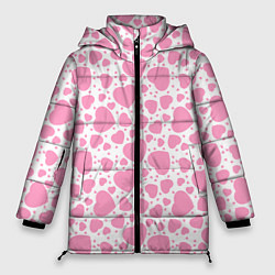 Куртка зимняя женская Розовые Сердечки LOVE, цвет: 3D-светло-серый