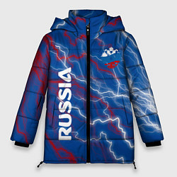Куртка зимняя женская Russia Разряд молнии, цвет: 3D-красный