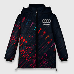Куртка зимняя женская Audi капли красок, цвет: 3D-черный