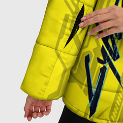 Куртка зимняя женская CYBERPUNK 2077 Логотип, цвет: 3D-черный — фото 2