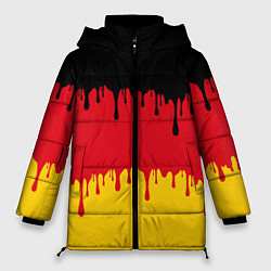Куртка зимняя женская Флаг Германии потёки, цвет: 3D-красный