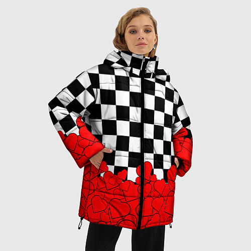 Женская зимняя куртка Отличная партия на любовь / 3D-Красный – фото 3