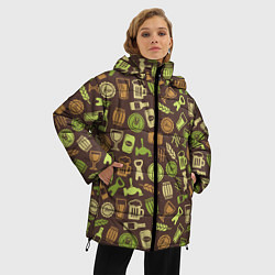 Куртка зимняя женская Пивная Символика, цвет: 3D-светло-серый — фото 2