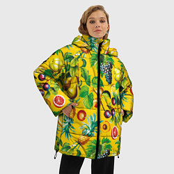 Куртка зимняя женская Лето Фрукты, цвет: 3D-черный — фото 2
