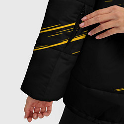 Куртка зимняя женская Black and yellow grunge, цвет: 3D-светло-серый — фото 2