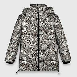 Куртка зимняя женская Рисованный синематограф, цвет: 3D-светло-серый