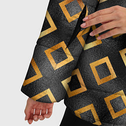 Куртка зимняя женская Ромбы золотого цвета, цвет: 3D-черный — фото 2