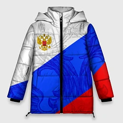 Куртка зимняя женская Российский герб: триколор, цвет: 3D-черный