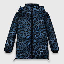 Куртка зимняя женская Синяя леопардовая шкура, цвет: 3D-красный