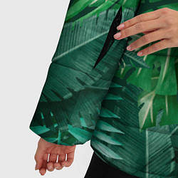 Куртка зимняя женская Tropical plants pattern, цвет: 3D-светло-серый — фото 2