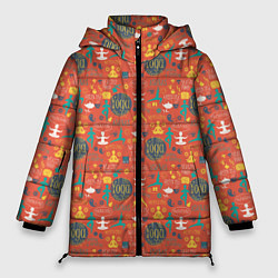 Куртка зимняя женская Мне Нравится Йога, цвет: 3D-красный