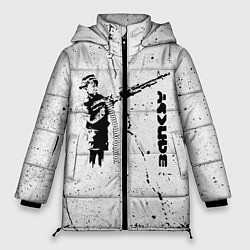 Куртка зимняя женская BANKSY БЭНКСИ мальчик с оружием, цвет: 3D-черный