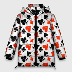 Куртка зимняя женская Пика, Черва, Крестя, Бубна, цвет: 3D-светло-серый