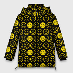 Куртка зимняя женская Nirvana смайлики, цвет: 3D-светло-серый