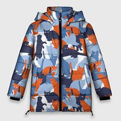 Куртка зимняя женская Домашние Питомцы Кошки, цвет: 3D-красный