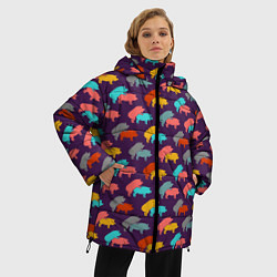 Куртка зимняя женская Свиньи 18, цвет: 3D-черный — фото 2