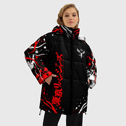 Куртка зимняя женская Токийские мстители брызги красок, цвет: 3D-красный — фото 2