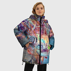 Куртка зимняя женская Cyber skull Vanguard pattern, цвет: 3D-черный — фото 2