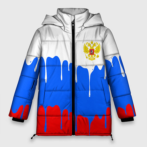 Женская зимняя куртка Флаг герб russia / 3D-Светло-серый – фото 1