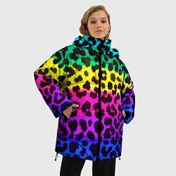 Куртка зимняя женская Leopard Pattern Neon, цвет: 3D-черный — фото 2