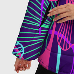 Куртка зимняя женская Neon color pattern Fashion 2023, цвет: 3D-черный — фото 2