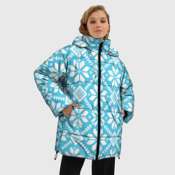 Куртка зимняя женская Узоры народные, цвет: 3D-светло-серый — фото 2