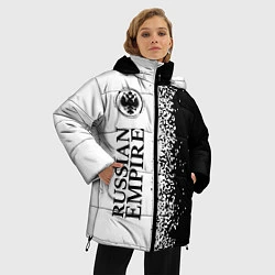 Куртка зимняя женская РОССИЙСКАЯ ИМПЕРИЯ - ГЕРБ Краска 3, цвет: 3D-черный — фото 2