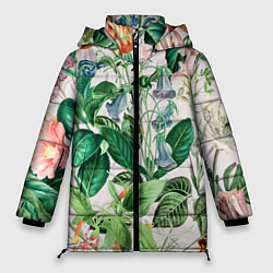 Куртка зимняя женская Цветы Яркое Лето, цвет: 3D-красный