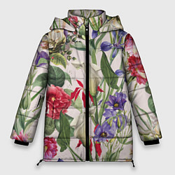Куртка зимняя женская Цветы Распускающиеся, цвет: 3D-светло-серый